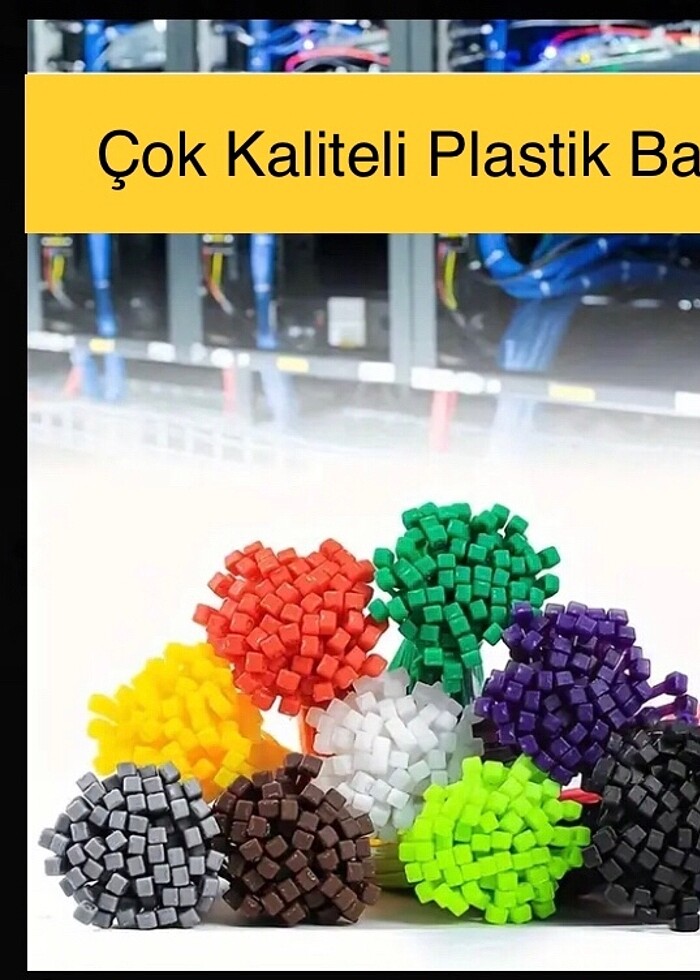 3 Paket (Cırt)Renkli Kablo bağı - Görsel 3