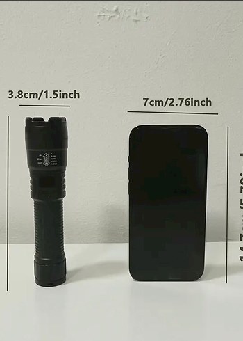 Taşınabilir Siyah El Feneri - Görsel 5