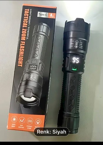 Taşınabilir Siyah El Feneri - Görsel 2