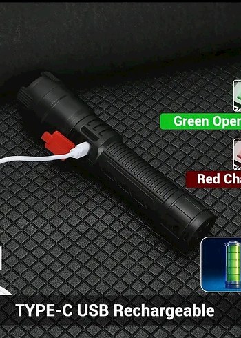 Taşınabilir Siyah El Feneri - Görsel 3