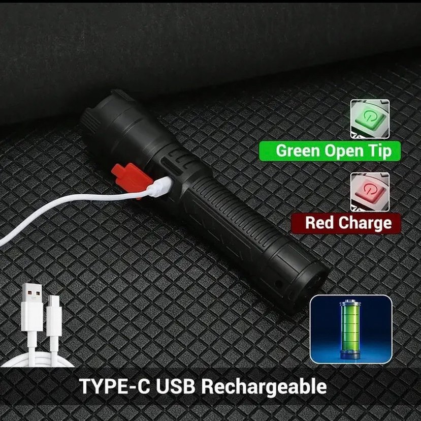 Taşınabilir Siyah El Feneri - Görsel 3