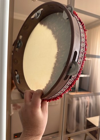 Kırmızı Nakışlı kına defi - Görsel 3