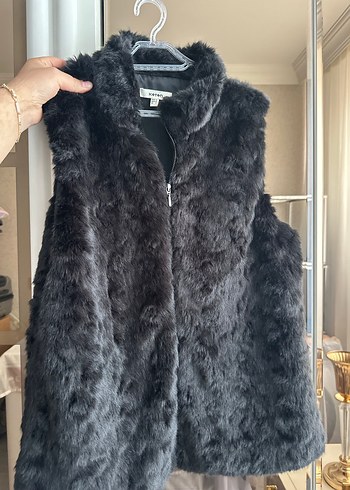 Gri Kürk Detaylı Kadın Midi Mont - Görsel 6