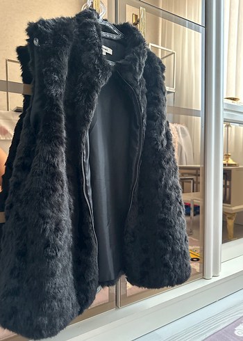 Gri Kürk Detaylı Kadın Midi Mont - Görsel 4