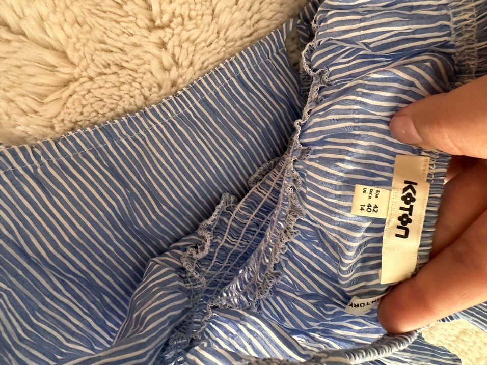 Mavi Pilili Bohem Tarzı Kadın Tulum - Görsel 3