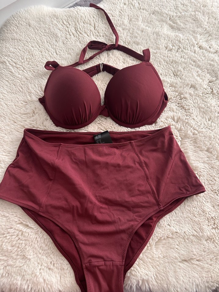 Bordo Mini Strappy Bikini Takımı - Görsel 4