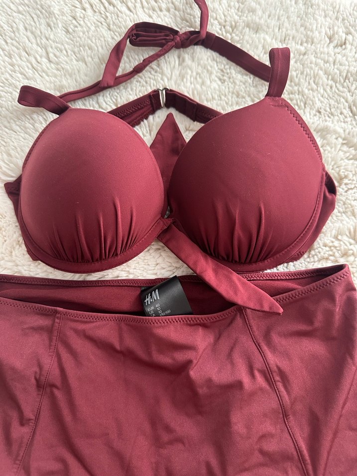 Bordo Mini Strappy Bikini Takımı - Görsel 2