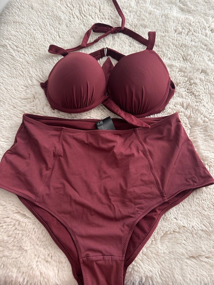 Bordo Mini Strappy Bikini Takımı - Görsel 3
