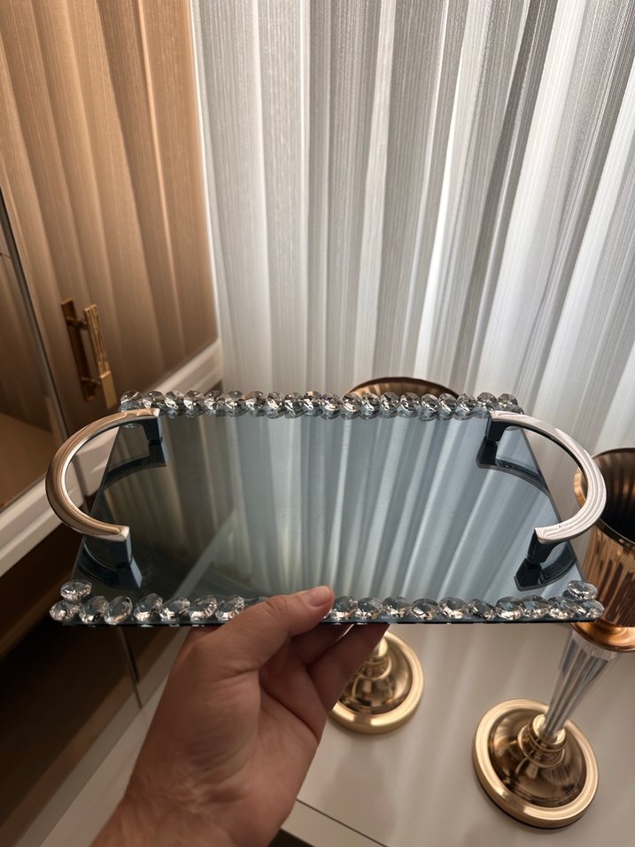 Gri Taş Detaylı Makyaj vb. Organizer Tepsi - Görsel 5