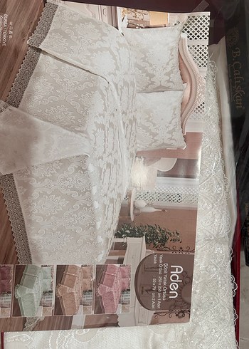 Beyaz Nakışlı Aden Yatak Örtüsü - Görsel 2