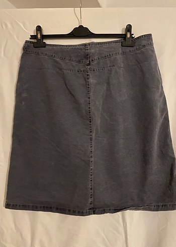 44 Beden Gri Midi Denim Kadın Etek