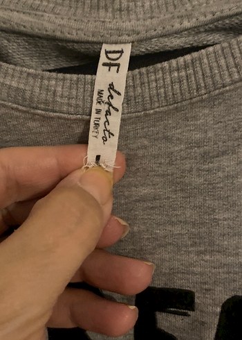Defacto Gri Uzun Kollu Baskılı Kadın Sweatshirt