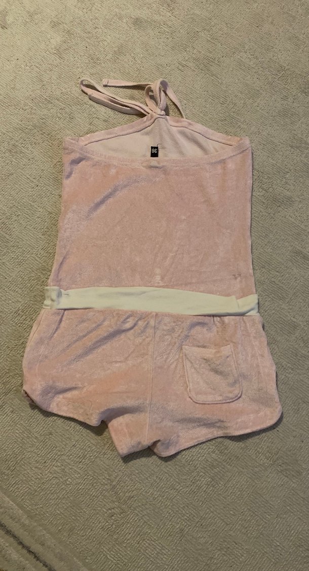 Kadın Pembe Kolsuz Mini Tulum - Görsel 5