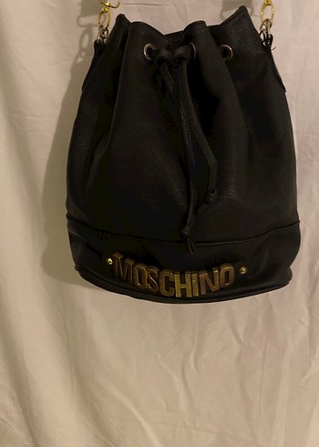 Moschino Siyah İşlemeli Deri Kadın Çanta