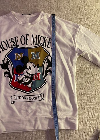 Kadın Mickey Baskılı Pamuklu Sweatshirt - Görsel 3