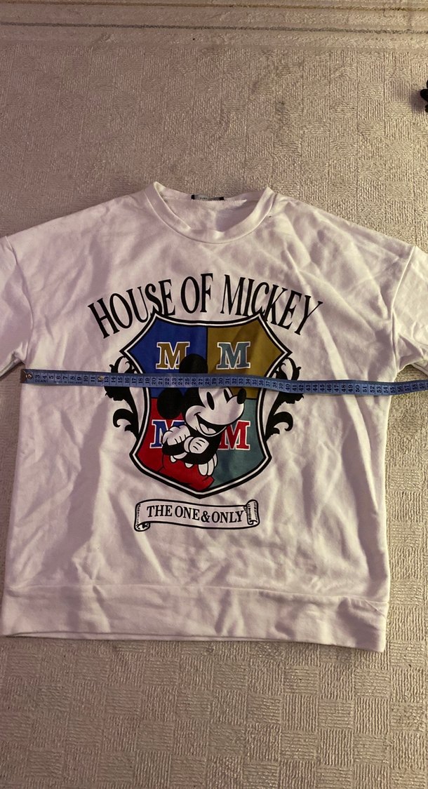 Kadın Mickey Baskılı Pamuklu Sweatshirt - Görsel 2
