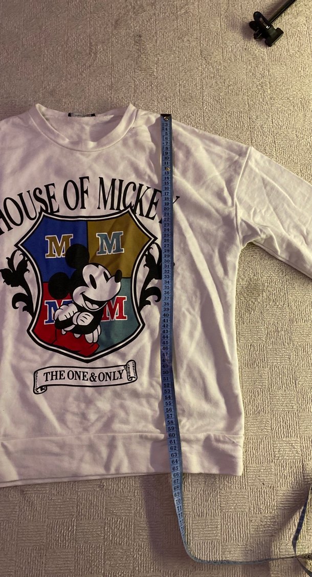 Kadın Mickey Baskılı Pamuklu Sweatshirt - Görsel 3