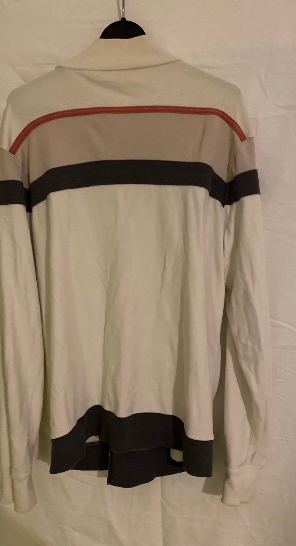 Fermuarlı Beyaz Gri Uzun Kollu Sweat - Görsel 2