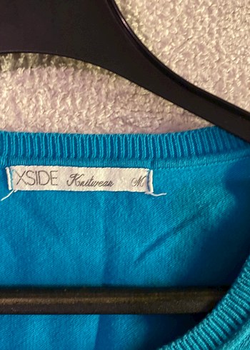 Turkuaz Kadın Keten Uzun Kollu Kazak - Görsel 5