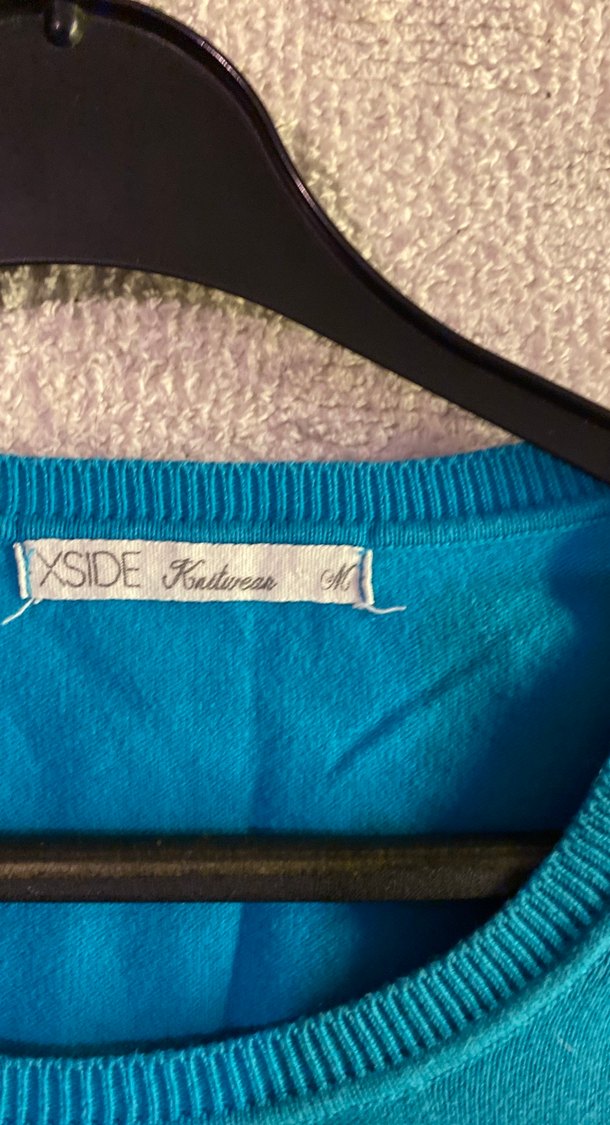 Turkuaz Kadın Keten Uzun Kollu Kazak - Görsel 5