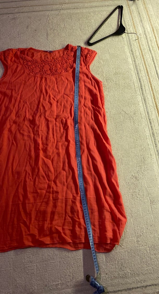 Kırmızı Keten Bohem Midi Elbise - Görsel 4