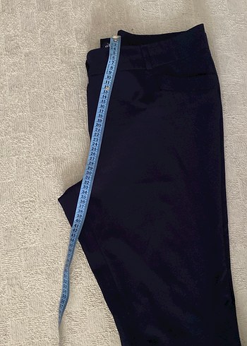 Lacivert Kadın Kumaş Pantolon Midi Boy - Görsel 5