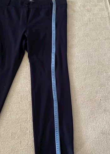 Lacivert Kadın Kumaş Pantolon Midi Boy - Görsel 4