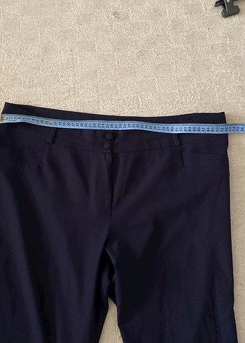 Lacivert Kadın Kumaş Pantolon Midi Boy - Görsel 3