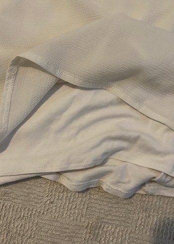 Beyaz Kolsuz Midi Keten Tunik - Görsel 4