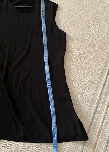 Siyah Keten Kolsuz Kadın Bluz - Görsel 5