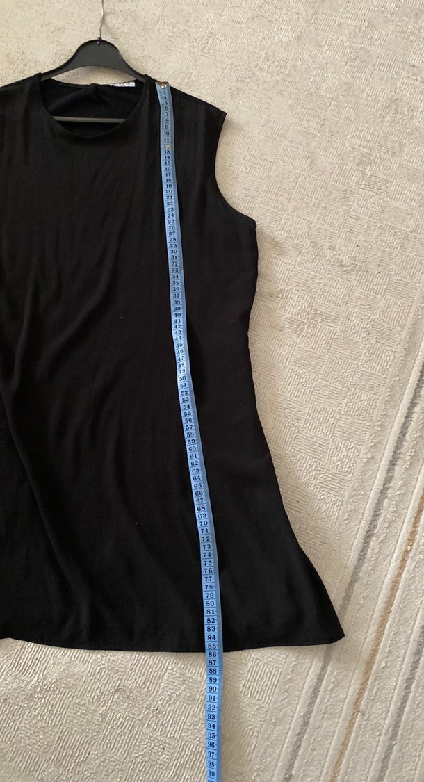 Siyah Keten Kolsuz Kadın Bluz - Görsel 5