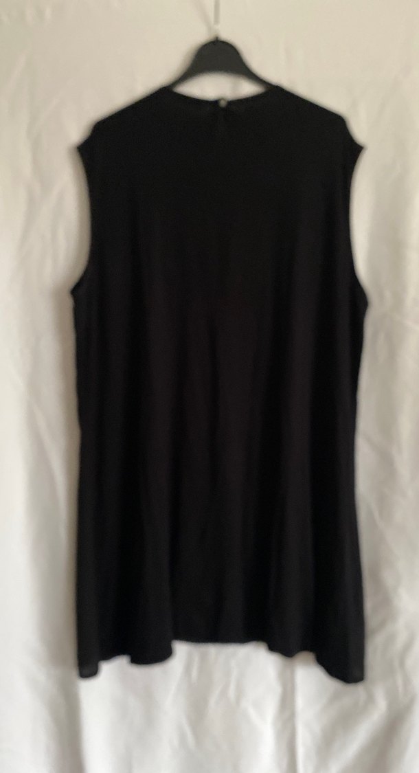 Siyah Keten Kolsuz Kadın Bluz - Görsel 3