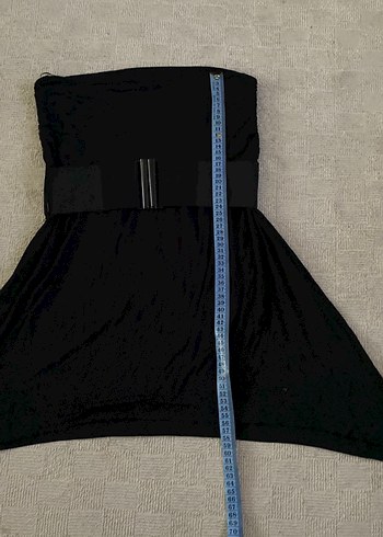 Siyah Kemerli Kadın Straplez Bluz - Görsel 3