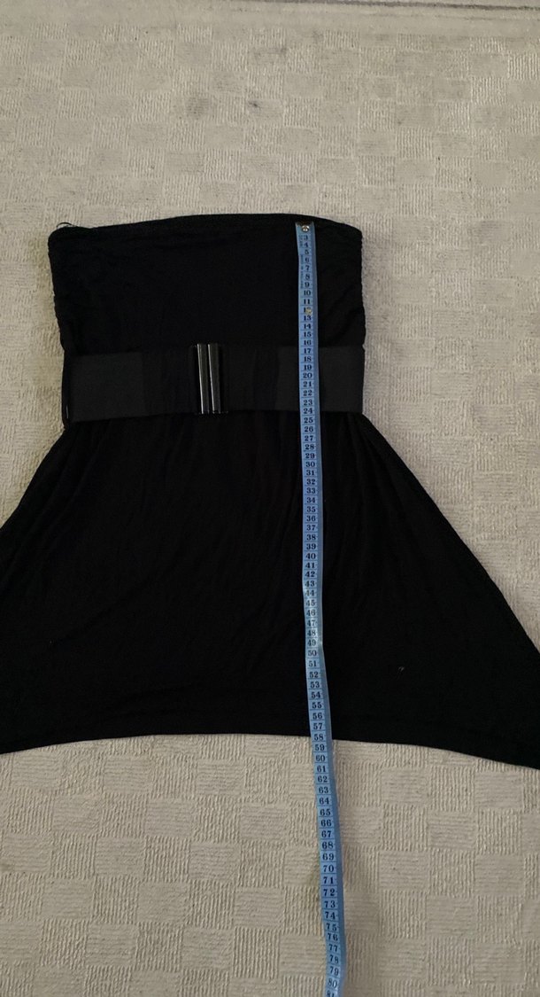 Siyah Kemerli Kadın Straplez Bluz - Görsel 3