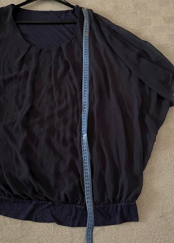 Gri Uzun Kollu Salaş Bluz - Görsel 4