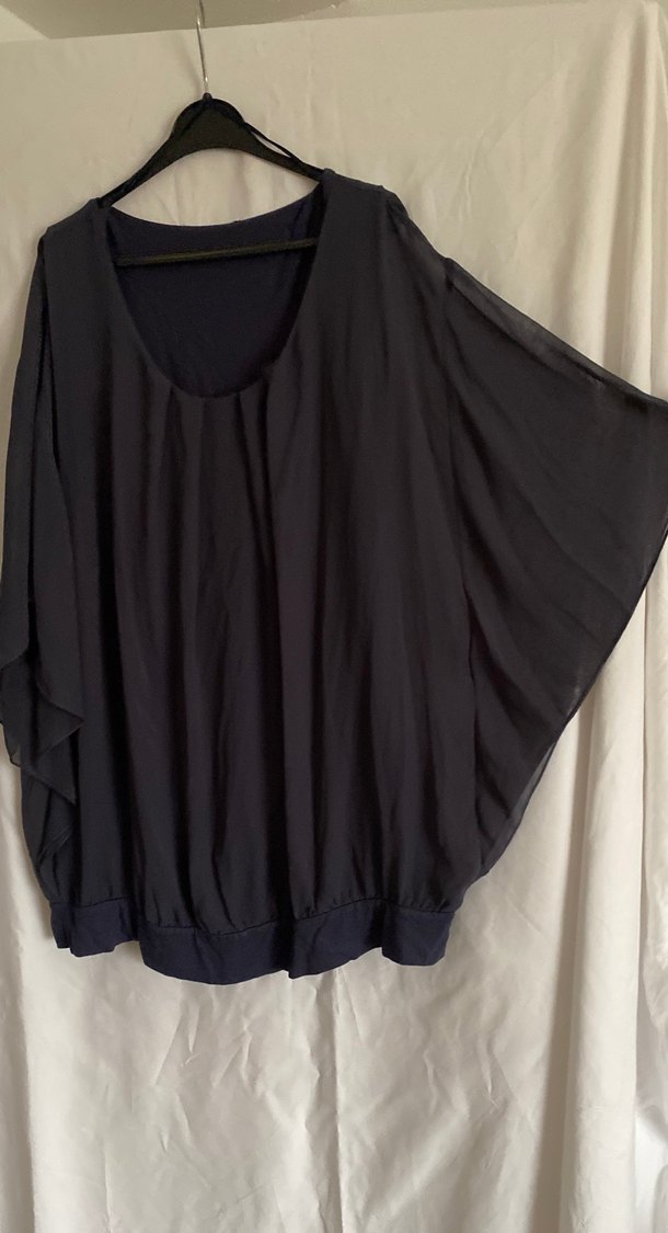 Gri Uzun Kollu Salaş Bluz - Görsel 2