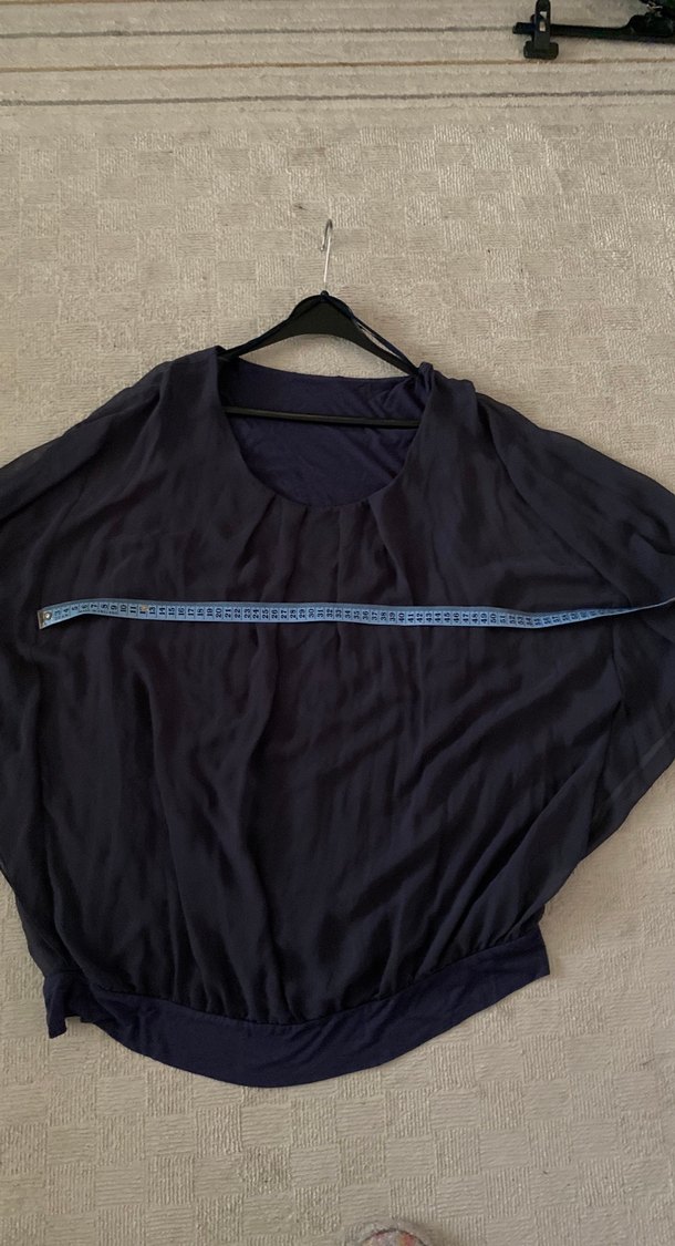 Gri Uzun Kollu Salaş Bluz - Görsel 3