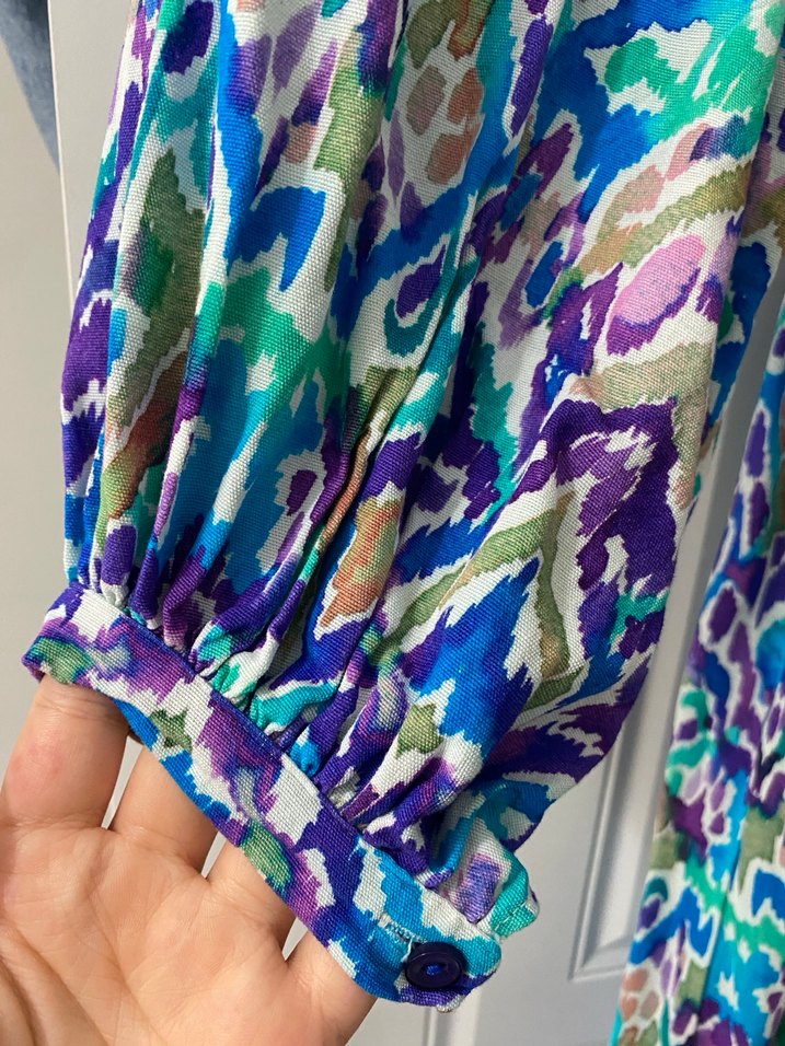 Renkli oversize tesettür Elbise - Görsel 3