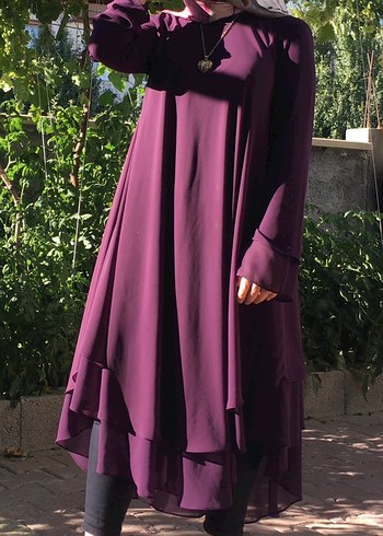 Uzun Mor Kadın Tunik - Görsel 4