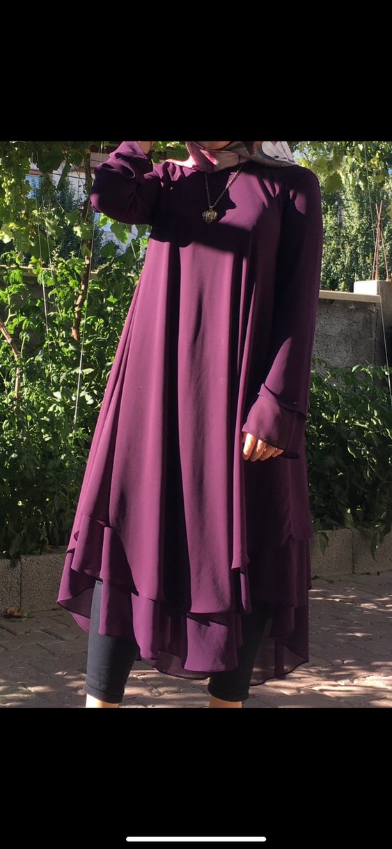 Uzun Mor Kadın Tunik - Görsel 4