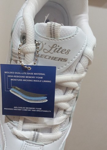 38 Beden Skechers D'lites Beyaz Kadın Spor Ayakkabı Stiletto Topuklu