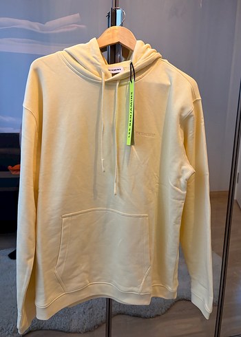 Sarı Kapüşonlu Kadın Sweatshirt