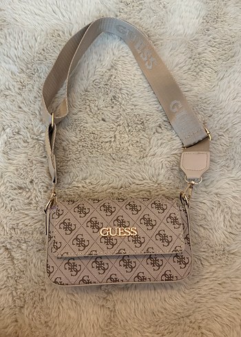 Guess Kadın Gri Kahverengi Omuz Çantası