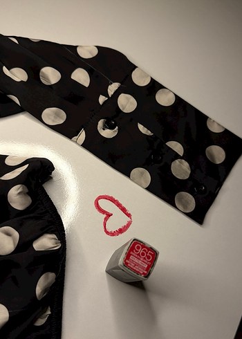 Siyah Puantiyeli gömlek - Görsel 3