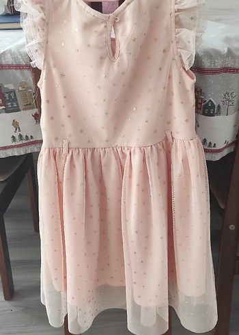 LC Waikiki Kız Çocuk Pudra Renk Fırfırlı Elbise