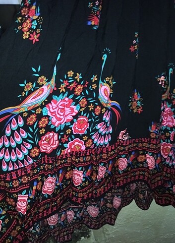 xl Beden çeşitli Renk Efil efil çiçekli yazlık elbise 