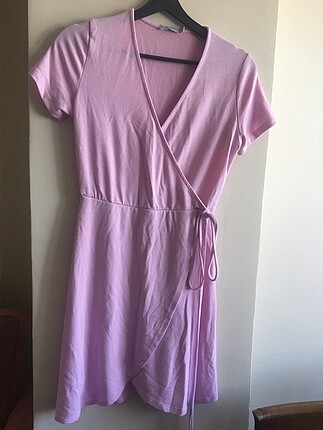Bershka pembe günlük kısa elbise