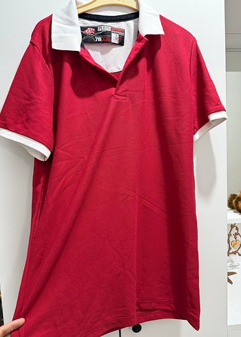 Kırmızı Polo Yaka Erkek tişört ETİKETLİ