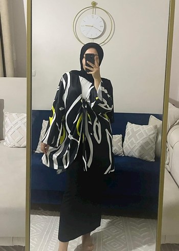 Zebra Desenli Uzun Salaş Kimono
