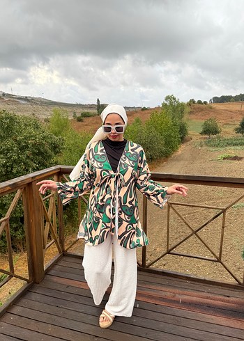 Camel Renk Bağcıklı Uzun Kimono
